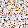 500Pcs Plating Acrylic Beads PACR-TADJ0001-01F-2