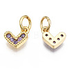 Brass Micro Pave Cubic Zirconia Charms KK-N227-33G-08-NF-2