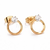 Ring SteelStud Earrings X-EJEW-C019-17G-1