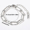 304 Stainless Steel Textured Paperclip Chain Bracelets for Women HX6515-6-1