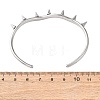 304 Stainless Steel Spiked Cone Open Cuff Bangles for Women BJEW-B165-01P-3