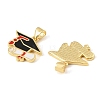 Graduation Season Brass Enamel Pendants KK-CBAF2EC-03G-A-3