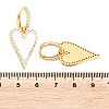 Valentine's Day Heart Brass Micro Pave Clear Cubic Zirconia Hoop Earrings EJEW-Z164-10G-03-5