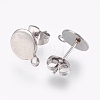 Non-Tarnish 304 Stainless Steel Stud Earring Findings STAS-G178-02P-8mm-2
