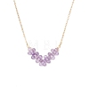 Natural Amethyst Faceted Round Beaded Arrow Pendant Brass Cable Chain Necklaces NJEW-TA00207-03-2