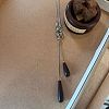 Adjustable Wood Teardrop Tassel Alloy Chain Lariat Necklaces for Women WGF9A15-02-1