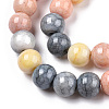 Opaque Crackle Glass Round Beads Strands X-GLAA-T031-01G-2