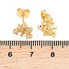 Brass Micro Pave Clear Cubic Zirconia Stud Earrings EJEW-F405-07G-3