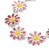 Enamel Daisy Link Chains Bracelet BJEW-P271-01P-04-2