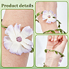 Flower Polyester with Iron wire Upper Arm Cuff Bangles for Women AJEW-GF0014-08C-6