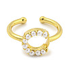 Rack Plating Brass Open Cuff Rings for Women RJEW-F162-01G-C-2