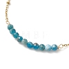 4Pcs 4 Style Natural Mixed Gemstone Beaded Link Braclet with Satellite Chains BJEW-JB09496-01-4