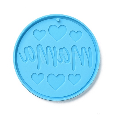 DIY Mother's Day Theme Flat Round Pendant Silicone Molds SIMO-H010-02F-1