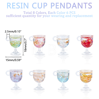 Resin Cup Pendants CRES-NB0001-17-1