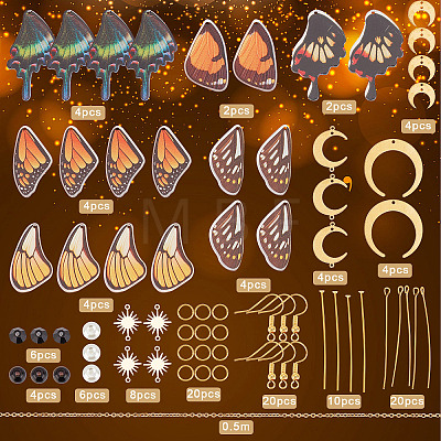DIY Butterfly Wing Earring Making Kit DIY-SC0020-95-1