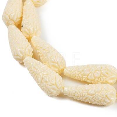 Synthetic Coral Carved Beads Strands CORA-C003-09-1