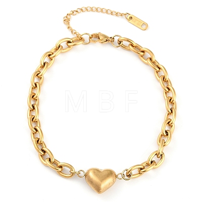 304 Stainless Steel Cable Chain Link Bracelets for Women BJEW-M051-01G-1