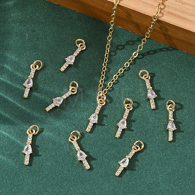 SHEGRACE Brass Micro Pave Cubic Zirconia Pendants XGRQ3D809-512G-1