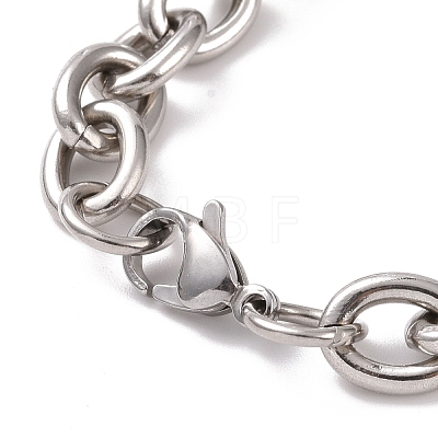 201 Stainless Steel Chunk Cable Chains Bracelet for Men Women BJEW-G618-04P-B01-1