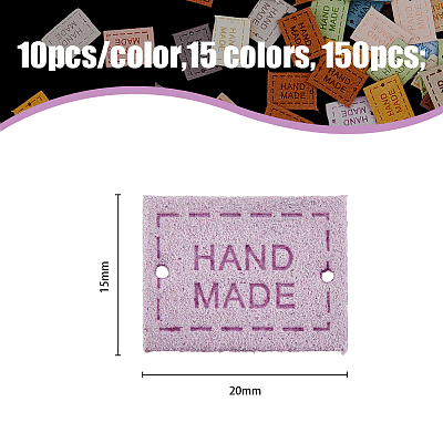 150Pcs 15 Colors Microfiber Label Tags PATC-HY0001-10-1