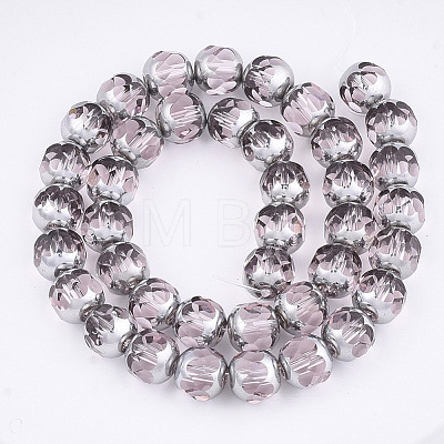 Electroplate Glass Beads Strands X-EGLA-T019-02B-1