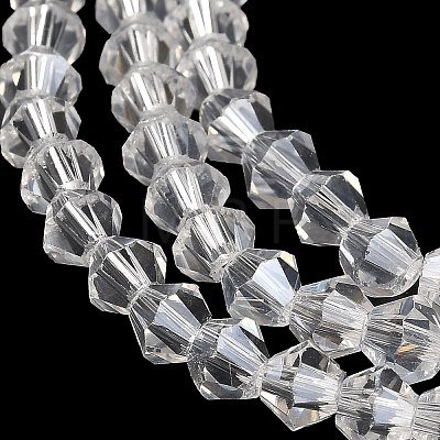 Transparent Electroplate Glass Beads Strands EGLA-A039-T6mm-B13-1