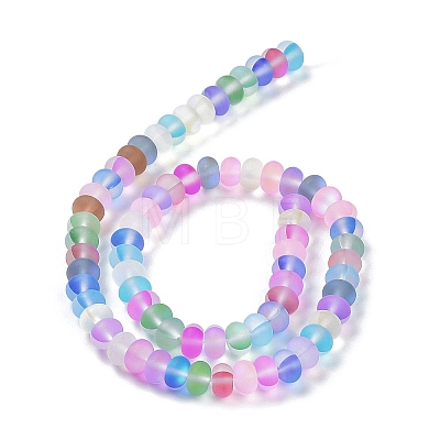 Frosted Transparent Glass Beads Strands FGLA-M002-01C-1