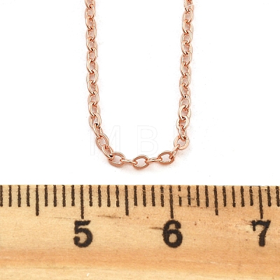 Brass Cable Chain Necklaces for Women NJEW-D302-48RG-1