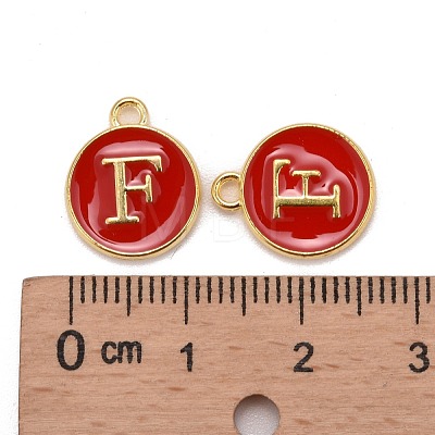 Golden Plated Alloy Enamel Charms X-ENAM-S118-03F-1