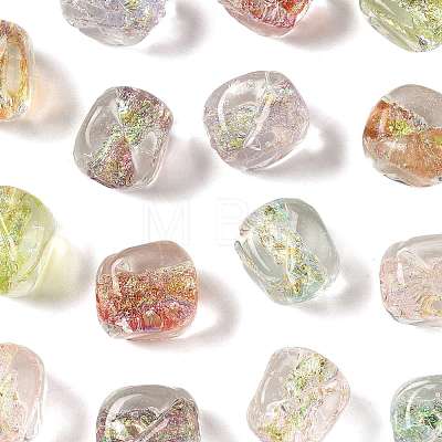 16Pcs 7 Colors Handmade Foil Lampwork Beads FOIL-FS0001-03-1