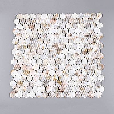 Natural Freshwater Shell Mosaic Tile Cabochons SHEL-Q029-04-1
