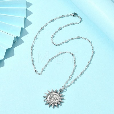 304 Stainless Steel Pendant Necklace for Girl Women NJEW-JN04280-02-1