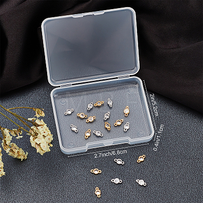 20Pcs 2 Colors Brass Micro Pave Clear Cubic Zirconia Connector Charms KK-BBC0002-17-1
