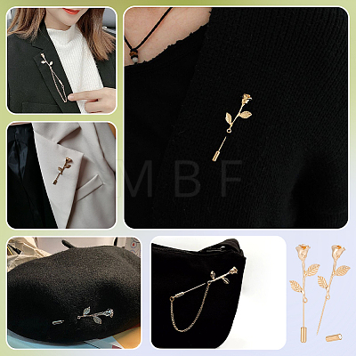 20Pcs Zinc Alloy Brooch Pins JEWB-PH0001-83G-1