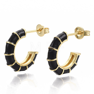 Brass Stud Earrings X-EJEW-S209-10A-1