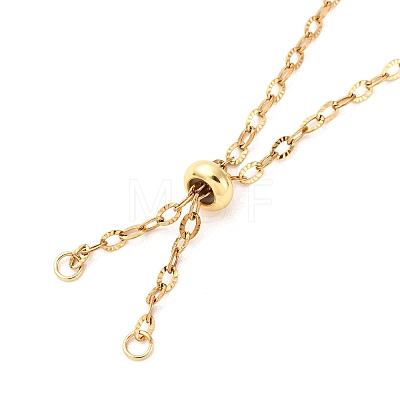 Adjustable 304 Stainless Steel Textured Cable Chains Slider Necklaces Making AJEW-JB01395-1