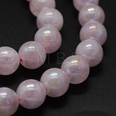 Electroplated Natural Rose Quartz Beads Strands G-K285-06-10mm-1