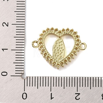 Religion Brass Micro Pave Clear Cubic Zirconia Connector Charms KK-H466-10G-01-1