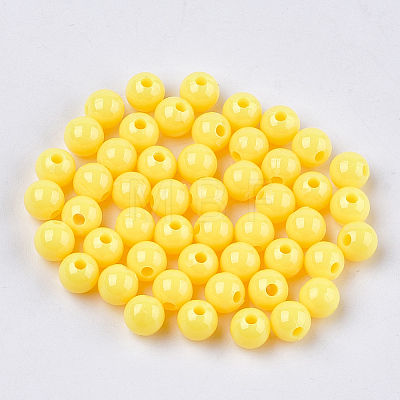 Opaque Plastic Beads X-KY-T005-6mm-605-1