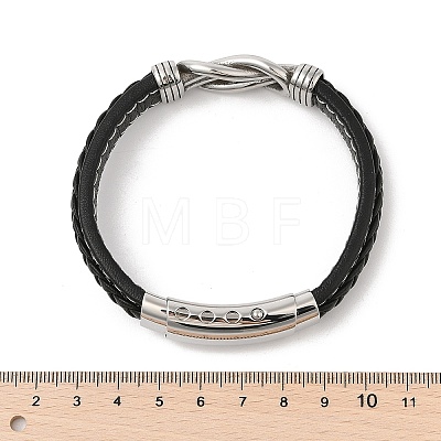 Braided Microfiber Leather Cord Bracelets for Men BJEW-Z081-03P-01-1