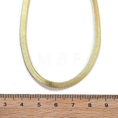 Brass Flat Snake Chain Necklaces for Women NJEW-U035-05G-1