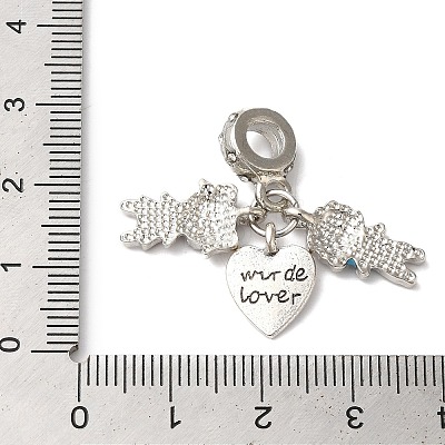 Rack Plating Alloy Crystal Rhinestone European Dangle Charms PALLOY-S189-21P-1