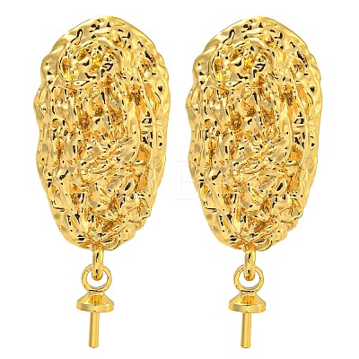 Rack Plating Brass Studs Earrings Finding KK-T072-08G-1