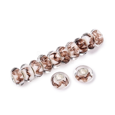 Handmade Lampwork & Brass Core European Beads LAMP-N044-12S-01-1