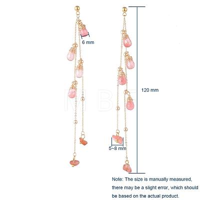 Natural Mixed Gemstone Dangle Stud Earrings EJEW-JE04022-1