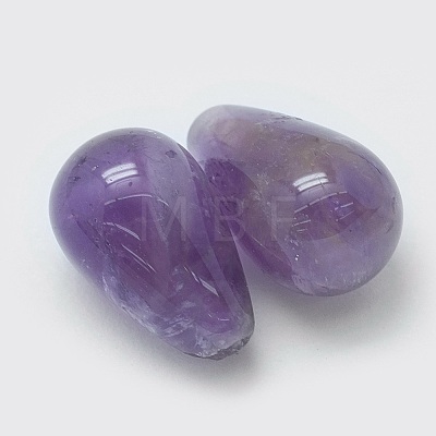 Natural Amethyst Half Drilled Beads X-G-G760-I01-1