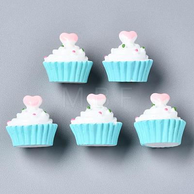 Heart with Cake Resin Cabochons X-CRES-R183-04A-1