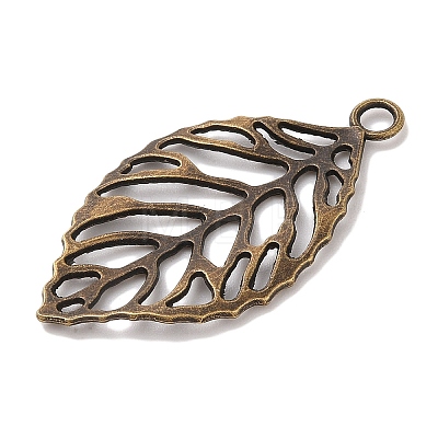 Tibetan Style Alloy Filigree Leaf Pendants LS-TIBEP-Q040-023AB-NR-1