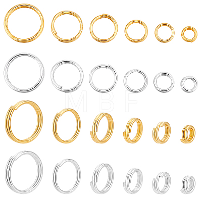   180Pcs 12 Styles Brass Split Rings FIND-PH0020-26-1