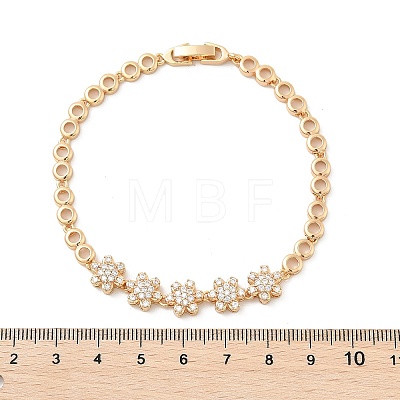 Brass Micro Pave Cubic Zirconia Chain Bracelets KK-R217-42G-1